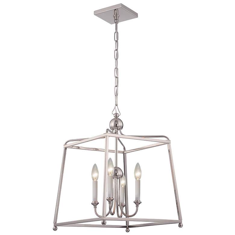Image 1 Libby Langdon Sylvan 4 Light Polished Nickel Mini Chandelier - NO SHADE