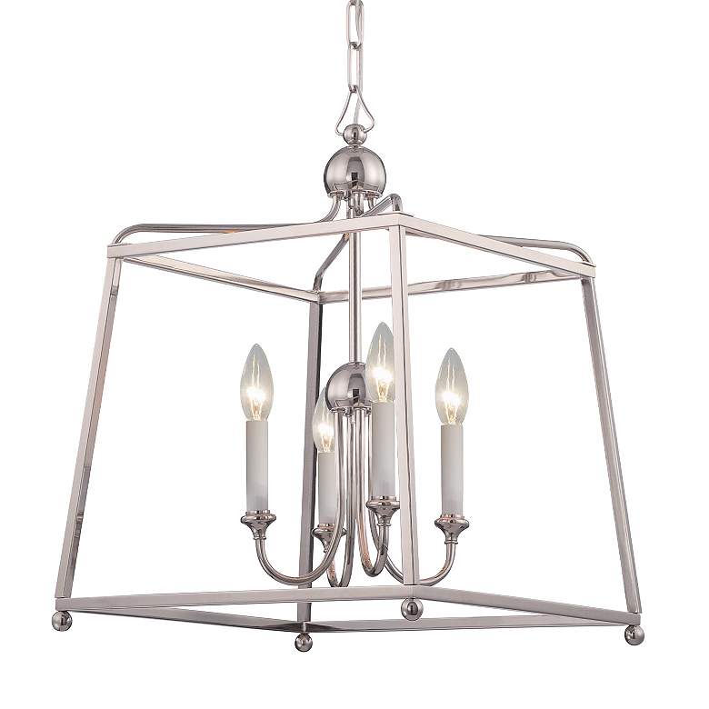 Image 2 Libby Langdon Sylvan 4 Light Polished Nickel Mini Chandelier - NO SHADE more views