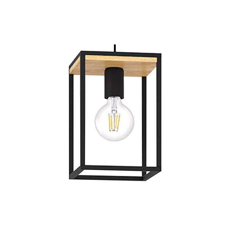Image 2 Libertad Pendant - Structured Black and Wood  Finish more views