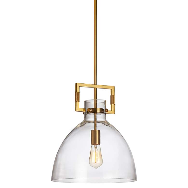 Image 2 Liberty 13 3/4" Wide Aged Brass Dome Pendant Light