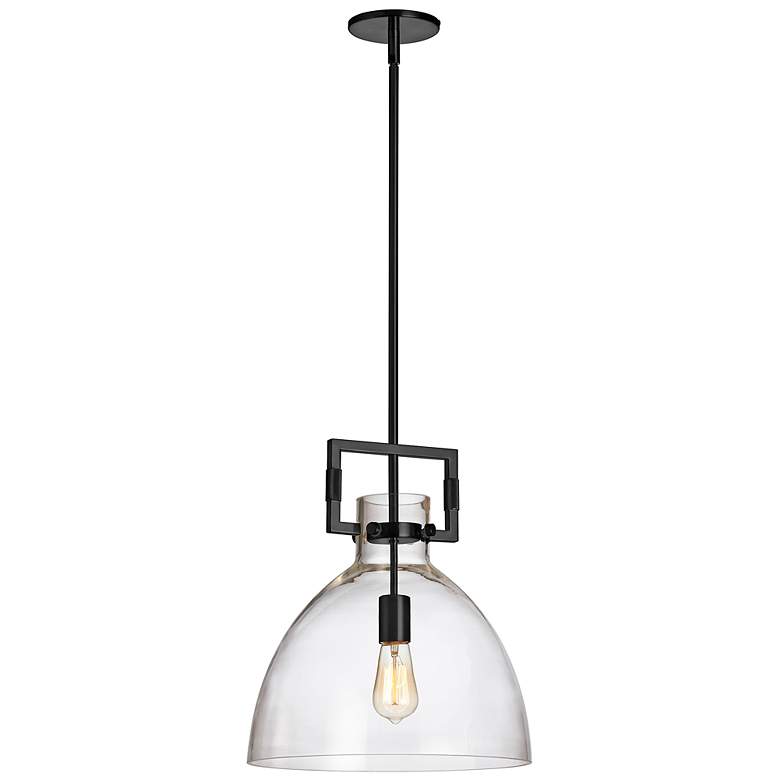 Image 2 Liberty 13 3/4" Wide Black Clear Glass Dome Pendant Light
