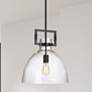 1_Liberty 13 3/4" Wide Black Clear Glass Dome Pendant Light