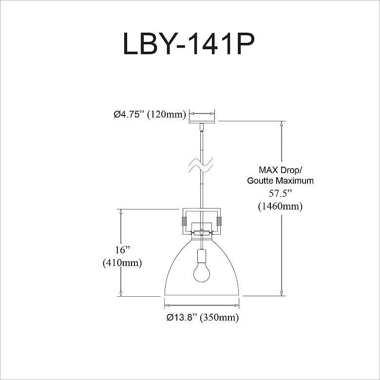 Image 5 Liberty 13 3/4" Wide Black Clear Glass Dome Pendant Light more views