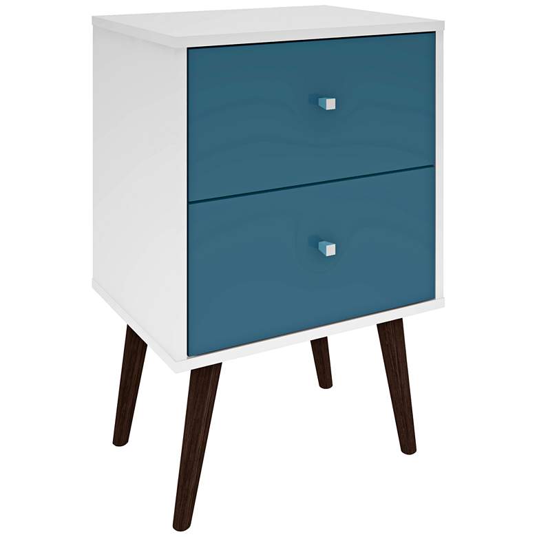 Image 2 Liberty 17 3/4" Wide Aqua Blue 2-Drawer Modern Nightstand