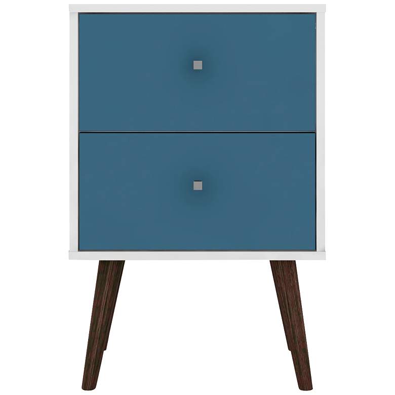 Image 6 Liberty 17 3/4" Wide Aqua Blue 2-Drawer Modern Nightstand more views
