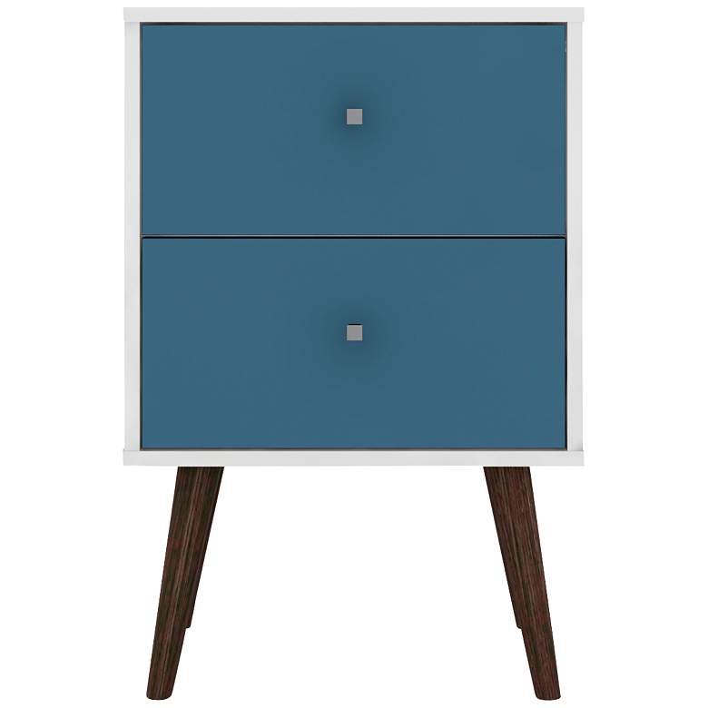 Image 5 Liberty 17 3/4" Wide Aqua Blue 2-Drawer Modern Nightstands Set of 2 more views