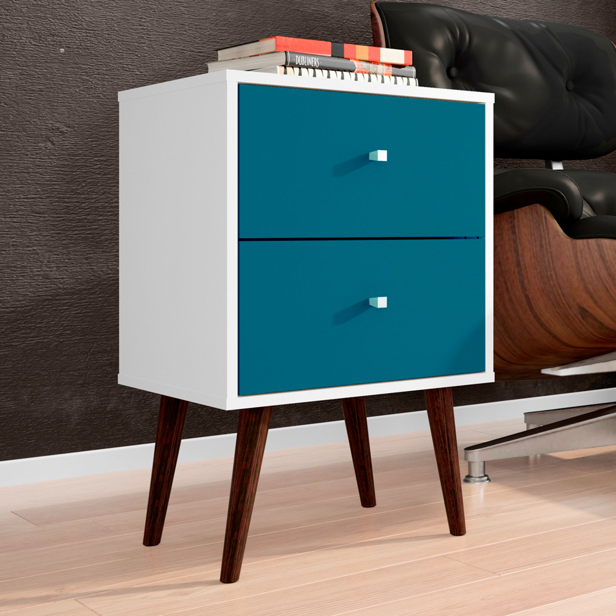 Liberty 17 3/4" Wide Aqua Blue 2-Drawer Modern Nightstands Set of 2