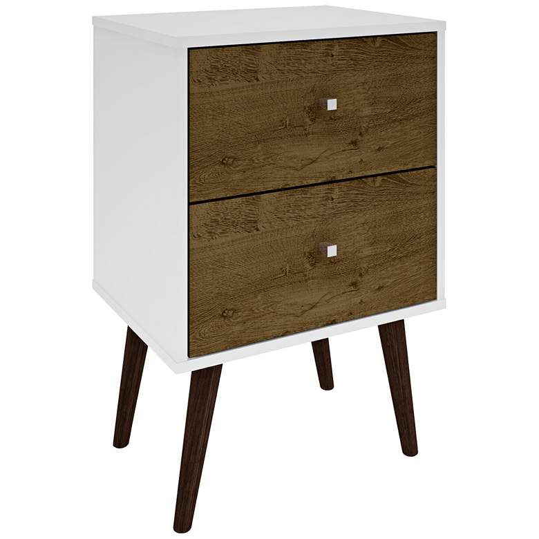 Image 2 Liberty 17 3/4 inch Wide Rustic Wood 2-Drawer Modern Nightstand