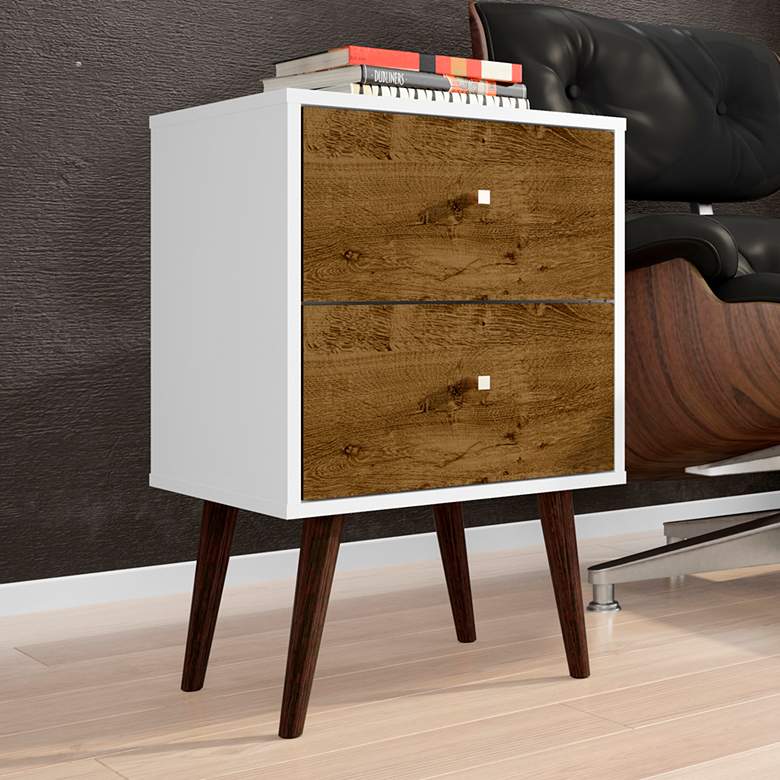 Image 1 Liberty 17 3/4" Wide Rustic Wood 2-Drawer Modern Nightstand