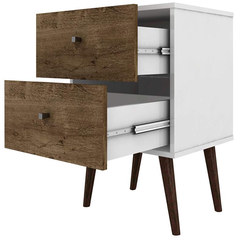 Image 3 Liberty 17 3/4 inch Wide Rustic Wood 2-Drawer Modern Nightstand more views