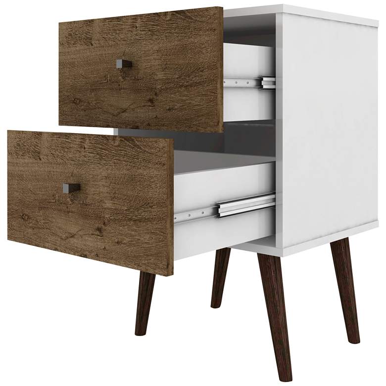 Image 2 Liberty 17 3/4 inch Wide Rustic Wood 2-Drawer Modern Nightstands Set of 2 more views