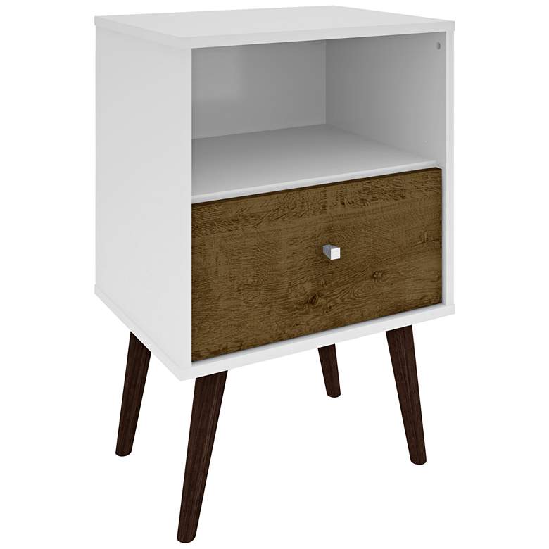 Image 2 Liberty 17 3/4 inch Wide Rustic Wood and White Modern Nightstand
