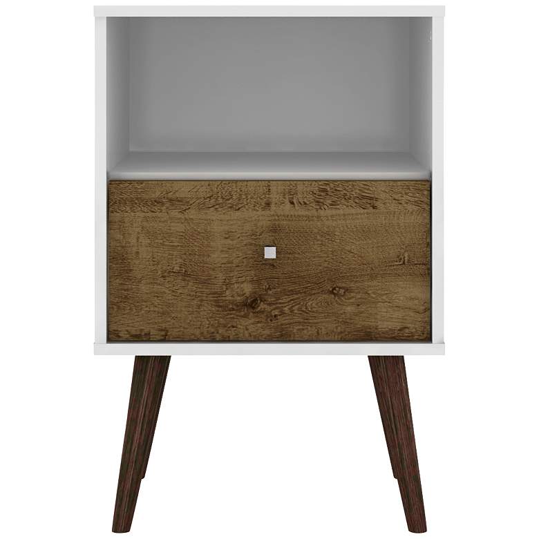 Image 6 Liberty 17 3/4 inch Wide Rustic Wood and White Modern Nightstand more views