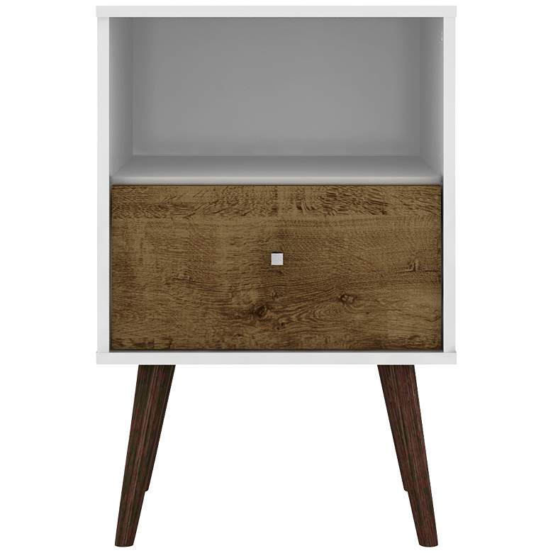 Image 6 Liberty 17 3/4" Wide Rustic Wood and White Modern Nightstand more views
