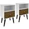 Liberty 17 3/4" Wide Rustic Wood and White Modern Nightstands Set of 2