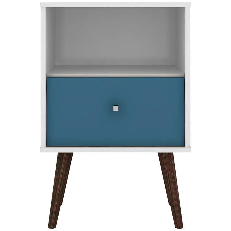 Image 6 Liberty 17 3/4" Wide White and Aqua Blue Modern Nightstand more views