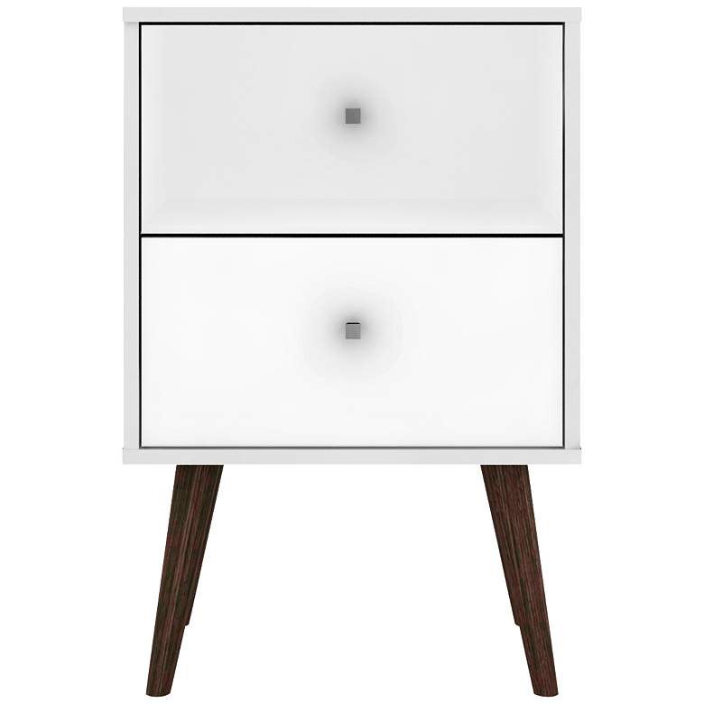 Image 6 Liberty 17 3/4 inch Wide White Gloss 2-Drawer Modern Nightstand more views
