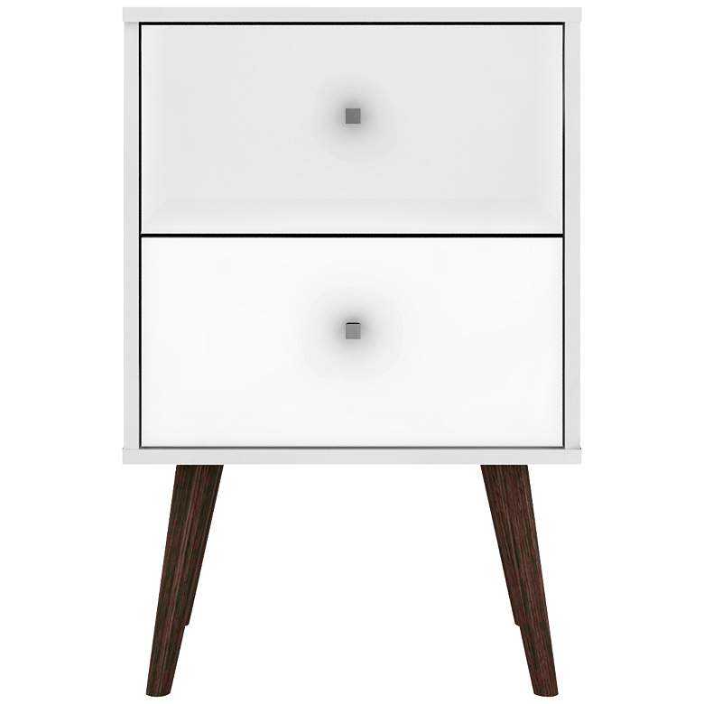 Image 6 Liberty 17 3/4" Wide White Gloss 2-Drawer Modern Nightstand more views