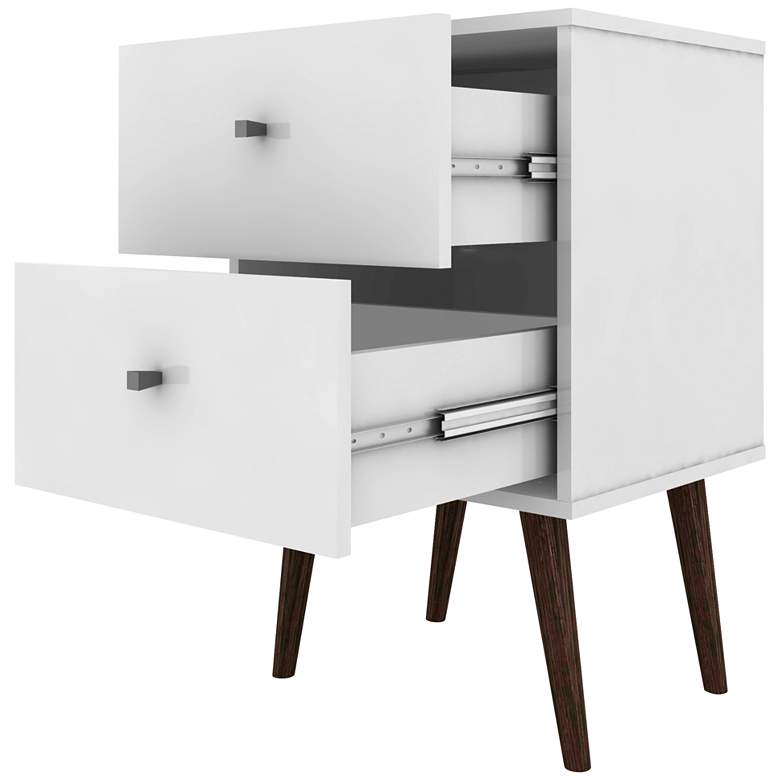 Image 2 Liberty 17 3/4" Wide White Gloss 2-Drawer Modern Nightstands Set of 2 more views