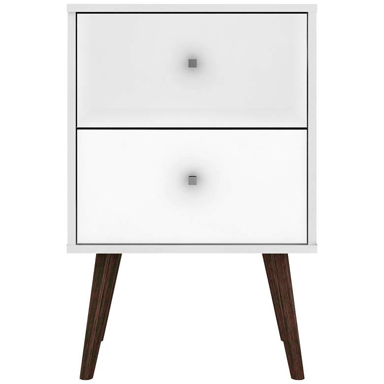 Image 5 Liberty 17 3/4 inch Wide White Gloss 2-Drawer Modern Nightstands Set of 2 more views