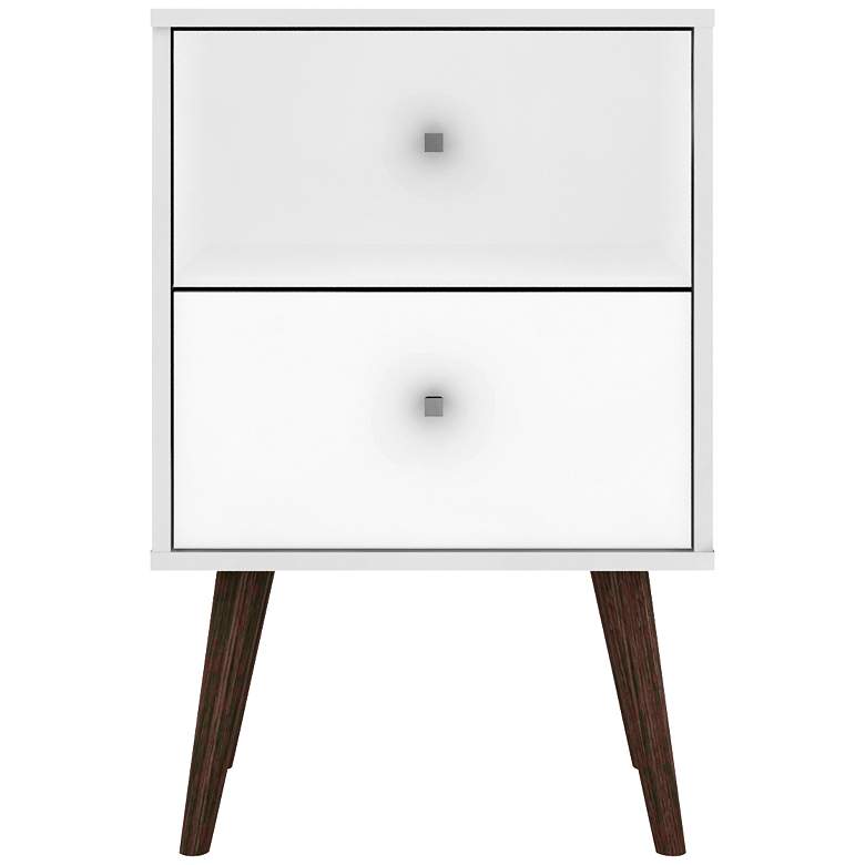 Image 5 Liberty 17 3/4" Wide White Gloss 2-Drawer Modern Nightstands Set of 2 more views