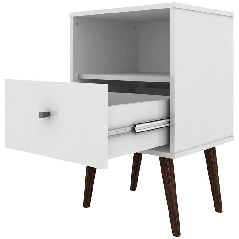 Image 3 Liberty 17 3/4 inch Wide White Gloss Wood Modern Nightstand more views
