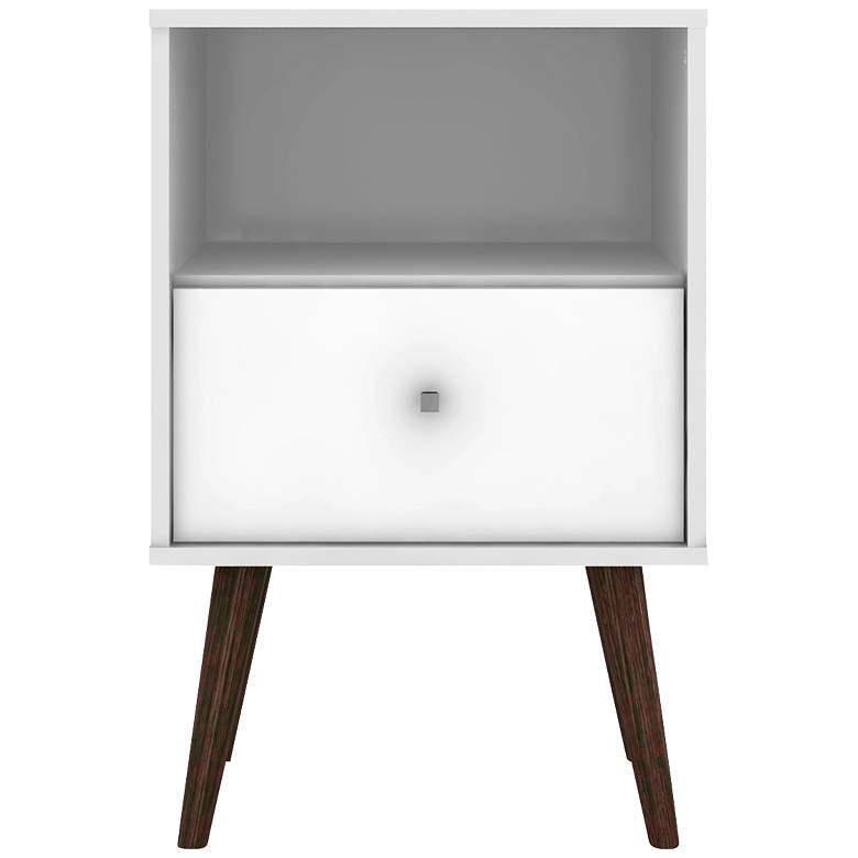 Image 6 Liberty 17 3/4 inch Wide White Gloss Wood Modern Nightstand more views