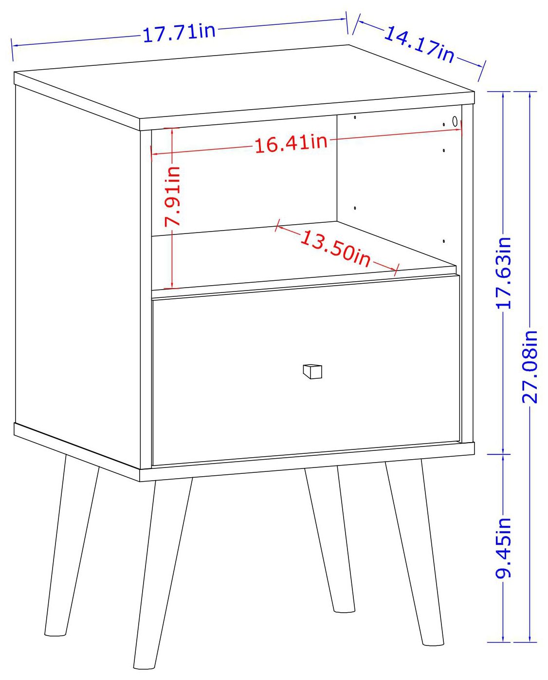Liberty 17 3/4" Wide White Gloss Wood Modern Nightstand