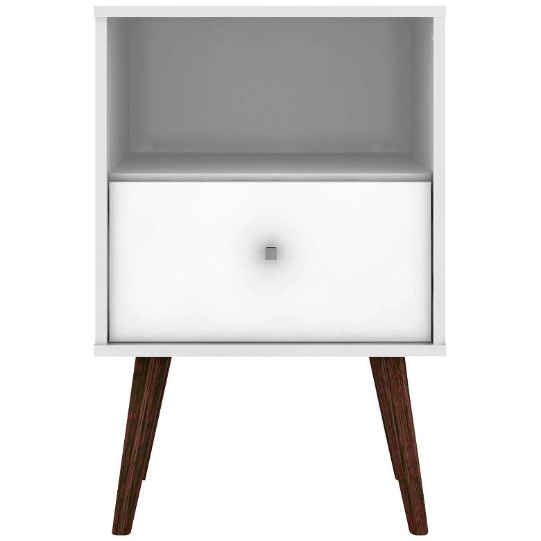 Image 5 Liberty 17 3/4 inch Wide White Gloss Wood Modern Nightstands Set of 2 more views