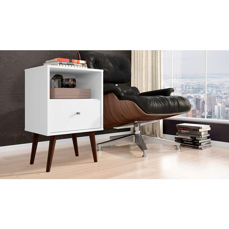 Image 7 Liberty 17 3/4" Wide White Gloss Wood Modern Nightstands Set of 2 more views