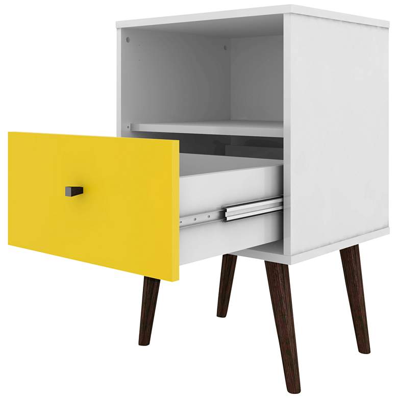 Image 3 Liberty 17 3/4 inch Wide White-Yellow Modern Nightstand more views