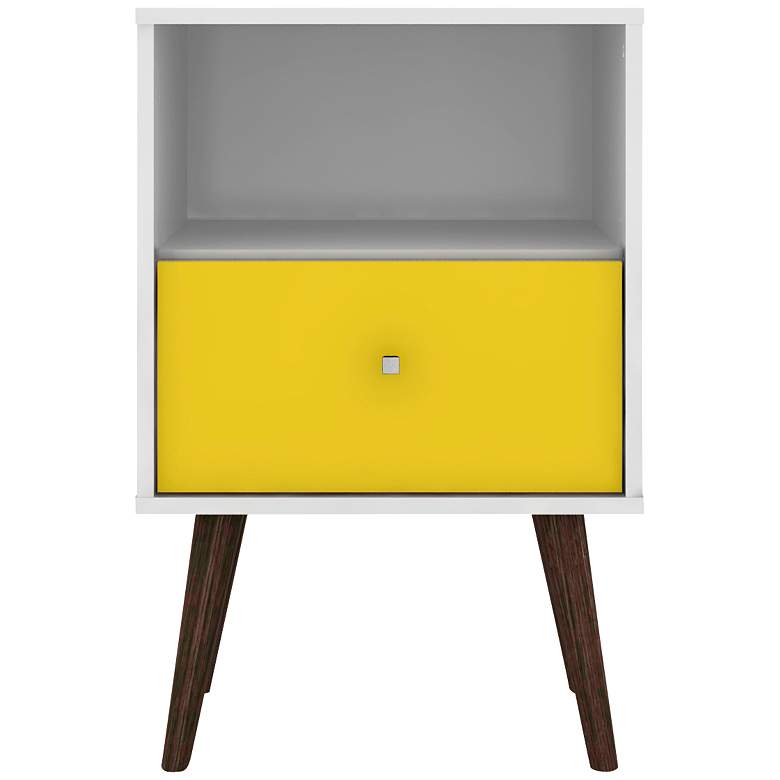 Image 5 Liberty 17 3/4 inch Wide White-Yellow Modern Nightstands Set of 2 more views