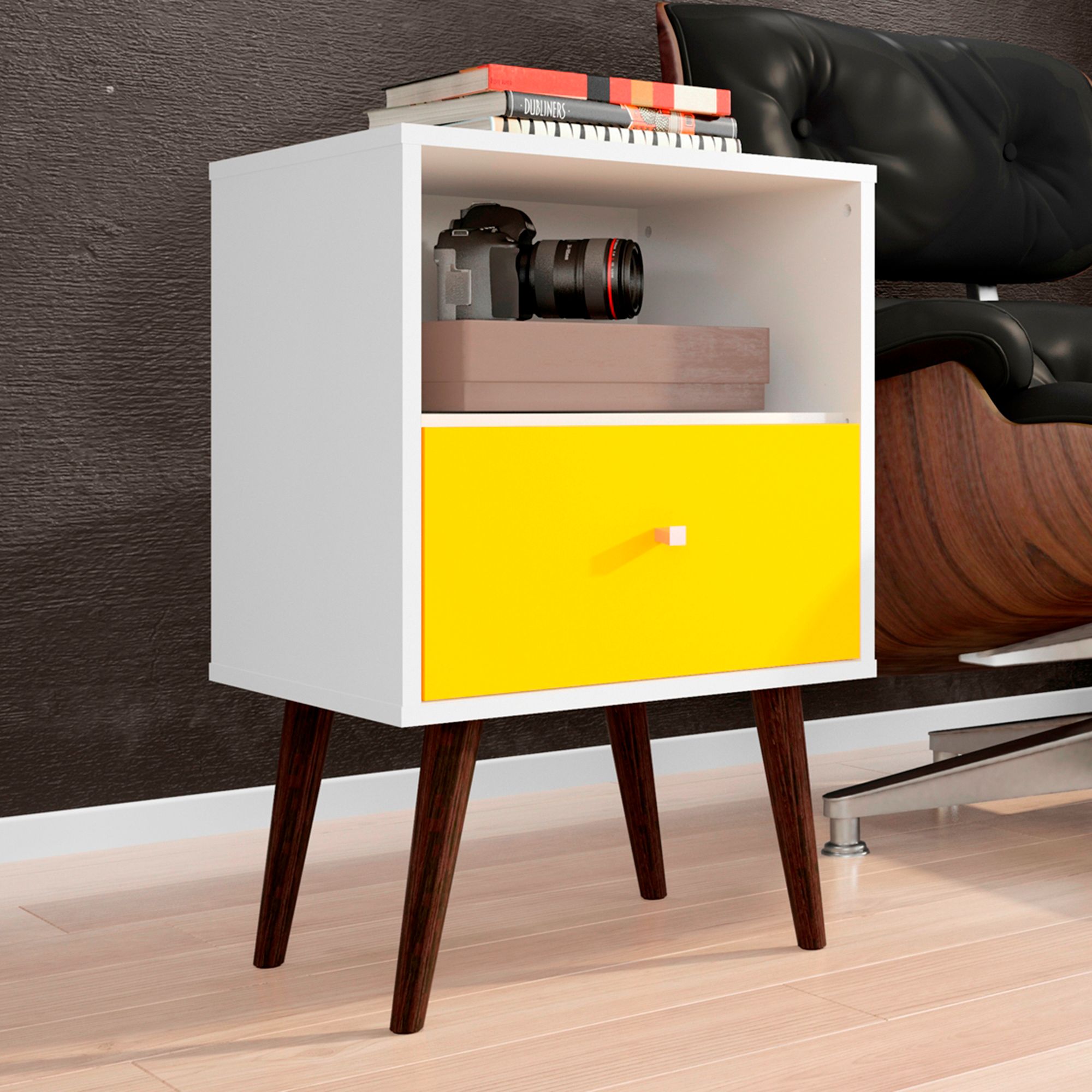 Liberty 17 3/4" Wide White-Yellow Modern Nightstands Set of 2