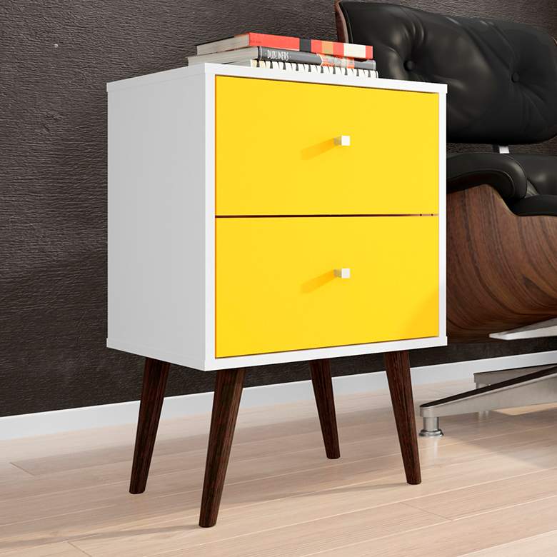 Image 1 Liberty 17 3/4" Wide Yellow 2-Drawer Modern Nightstand