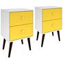 Liberty 17 3/4" Wide Yellow 2-Drawer Modern Nightstands Set of 2