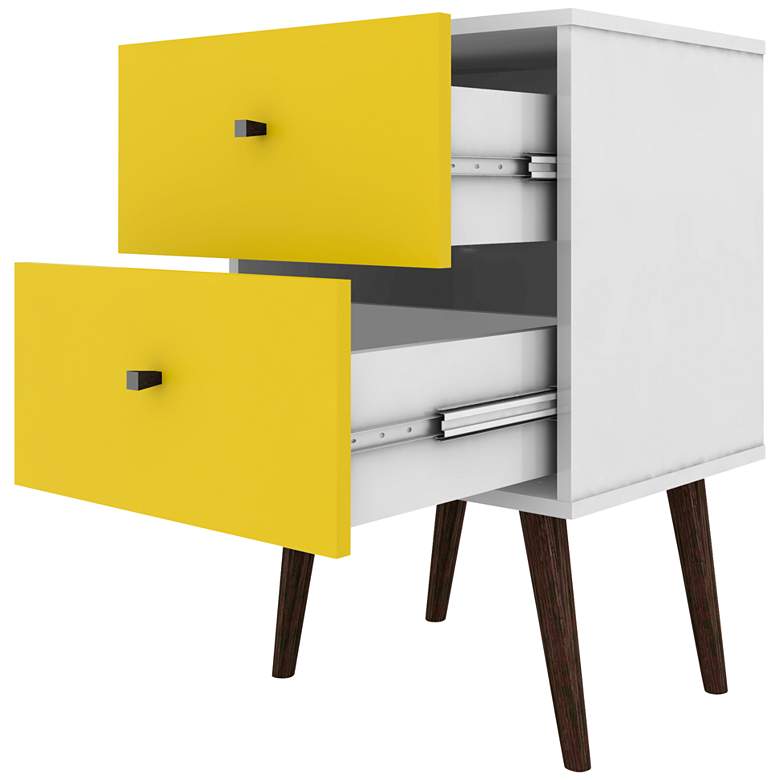 Image 2 Liberty 17 3/4 inch Wide Yellow 2-Drawer Modern Nightstands Set of 2 more views