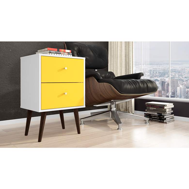 Image 7 Liberty 17 3/4 inch Wide Yellow 2-Drawer Modern Nightstands Set of 2 more views