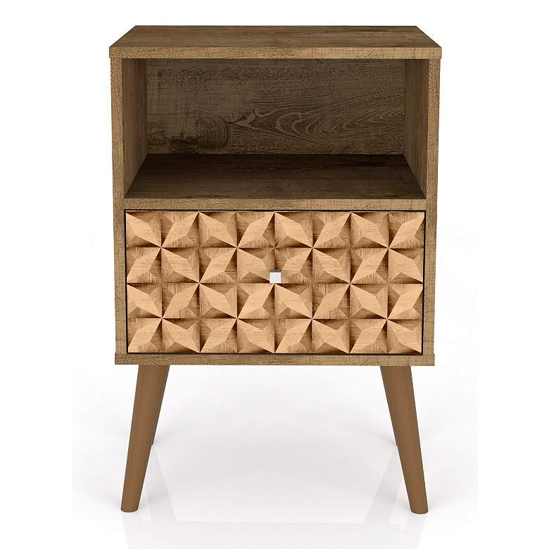 Image 3 Liberty 17 3/4"W Rustic Brown 1-3D Prints Drawer Nightstand more views