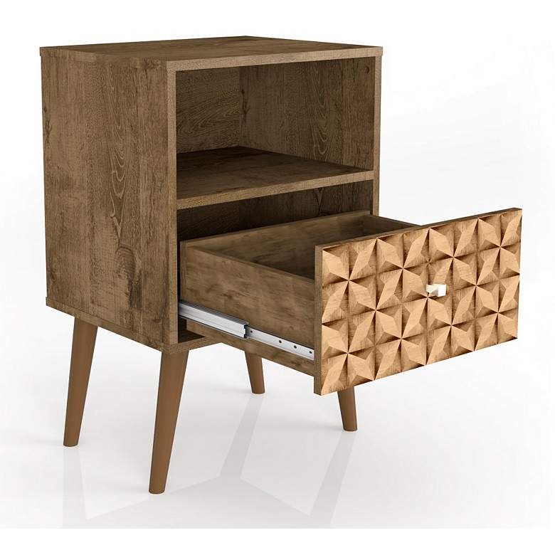 Image 4 Liberty 17 3/4"W Rustic Brown 1-3D Prints Drawer Nightstand more views