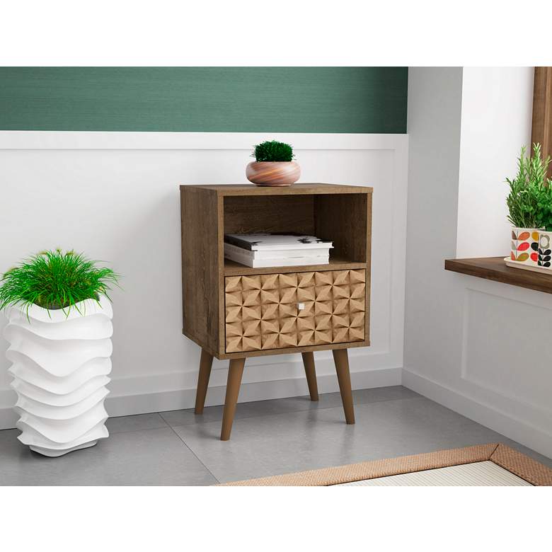 Image 5 Liberty 17 3/4"W Rustic Brown 1-3D Prints Drawer Nightstand more views