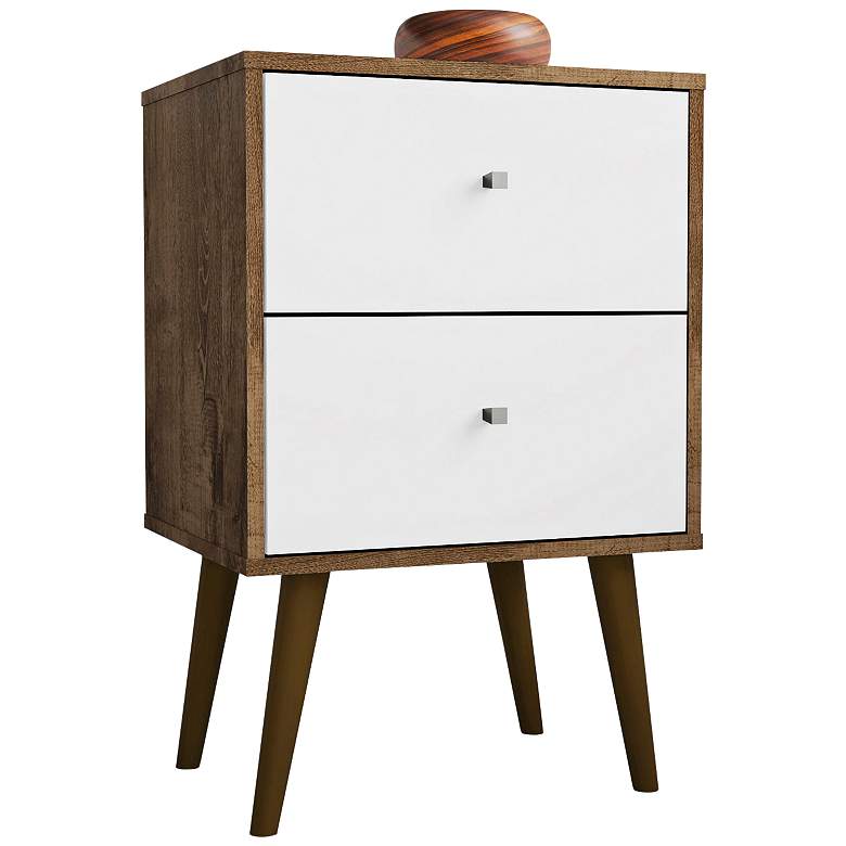 Image 2 Liberty 17 3/4 inchW Rustic Brown and White 2-Drawer Nightstand