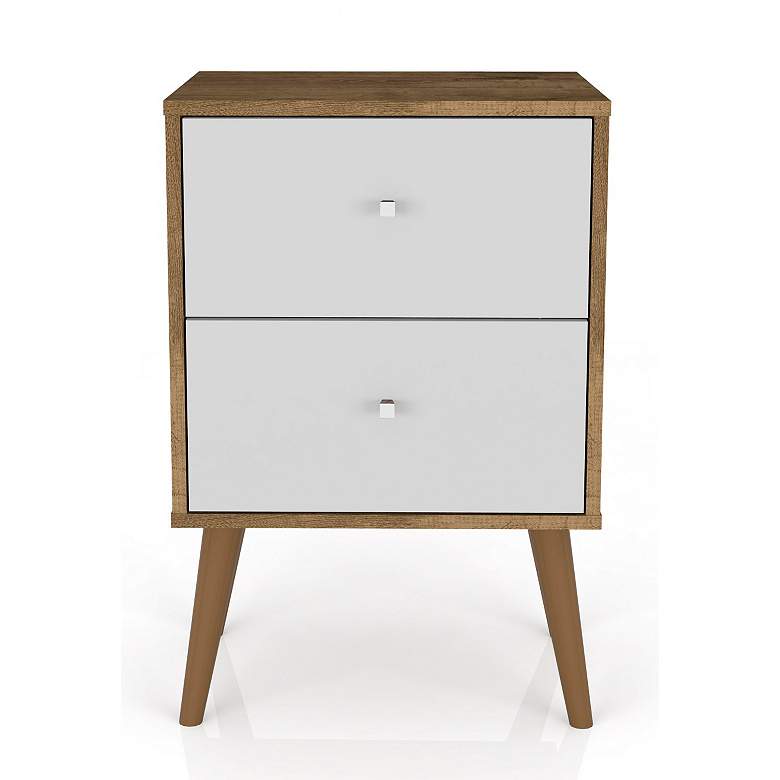 Image 6 Liberty 17 3/4"W Rustic Brown and White 2-Drawer Nightstand more views