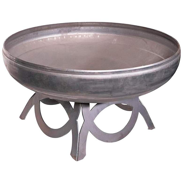 Image 1 Liberty 24" Wide Natural Steel Fire Pit with Curved Base