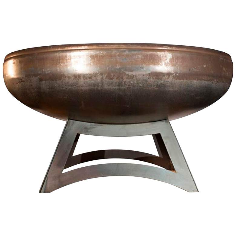 Image 1 Liberty 24" Wide Natural Steel Fire Pit with Hollow Base