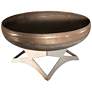 Liberty 30" Wide Natural Steel Fire Pit with Angular Base