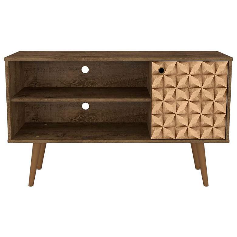 Image 1 Liberty 42.52 TV Stand in Rustic Brown and 3D Brown Prints