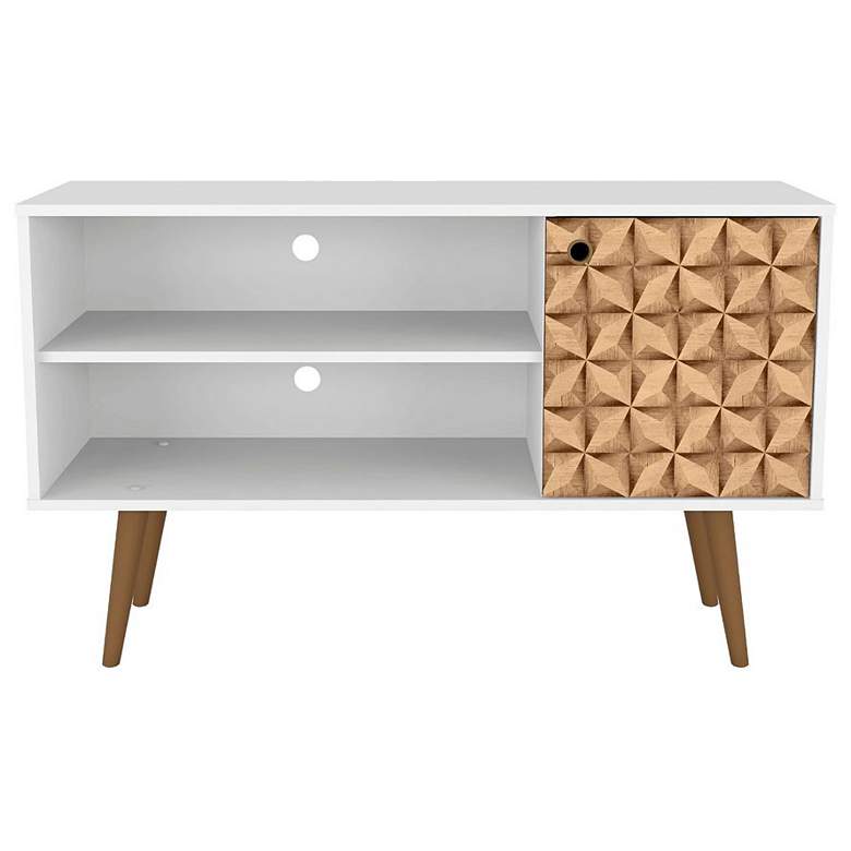 Image 1 Liberty 42.52 TV Stand in White and 3D Brown Prints