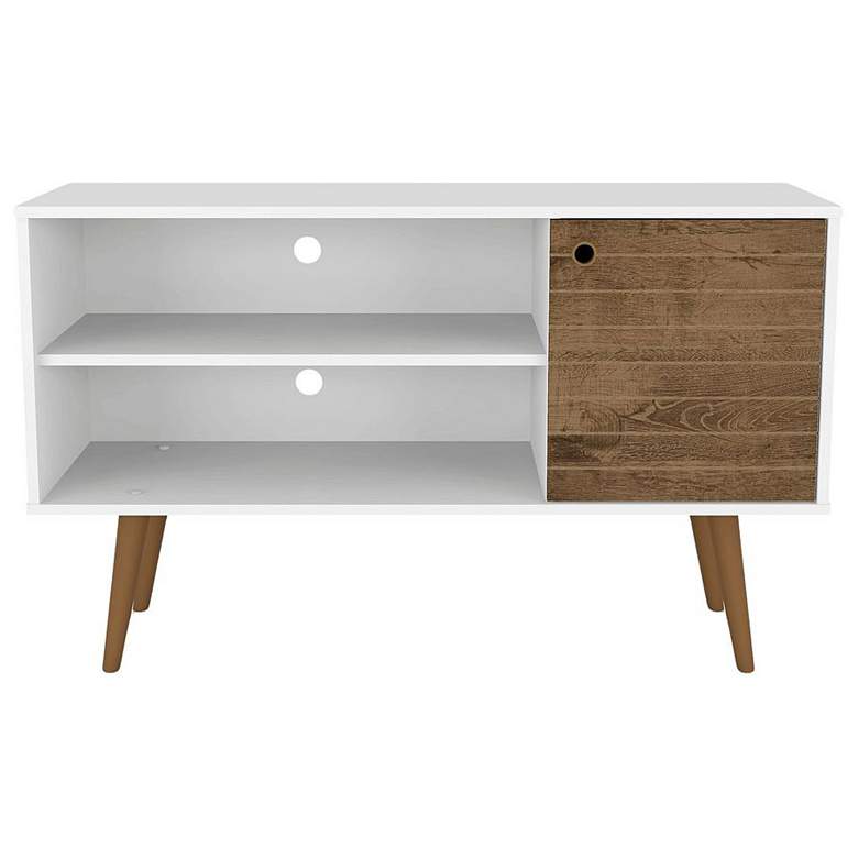 Image 1 Liberty 42.52 TV Stand in White and Rustic Brown