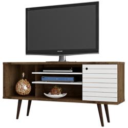 Liberty 53 1/4&quot; White and Brown Wood 1-Door TV Stand