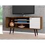 Liberty 53 1/4" White and Brown Wood 1-Door TV Stand